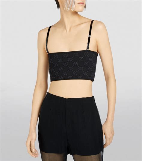 black gucci crop top|gucci ladies blouses.